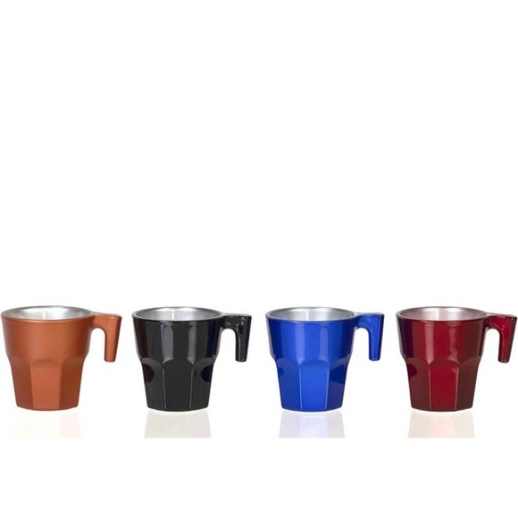 Set of 4 Stackable Tempered Glass 1.5 Oz Espresso Mini Cups, Assorted Colors - Picture 3 of 3